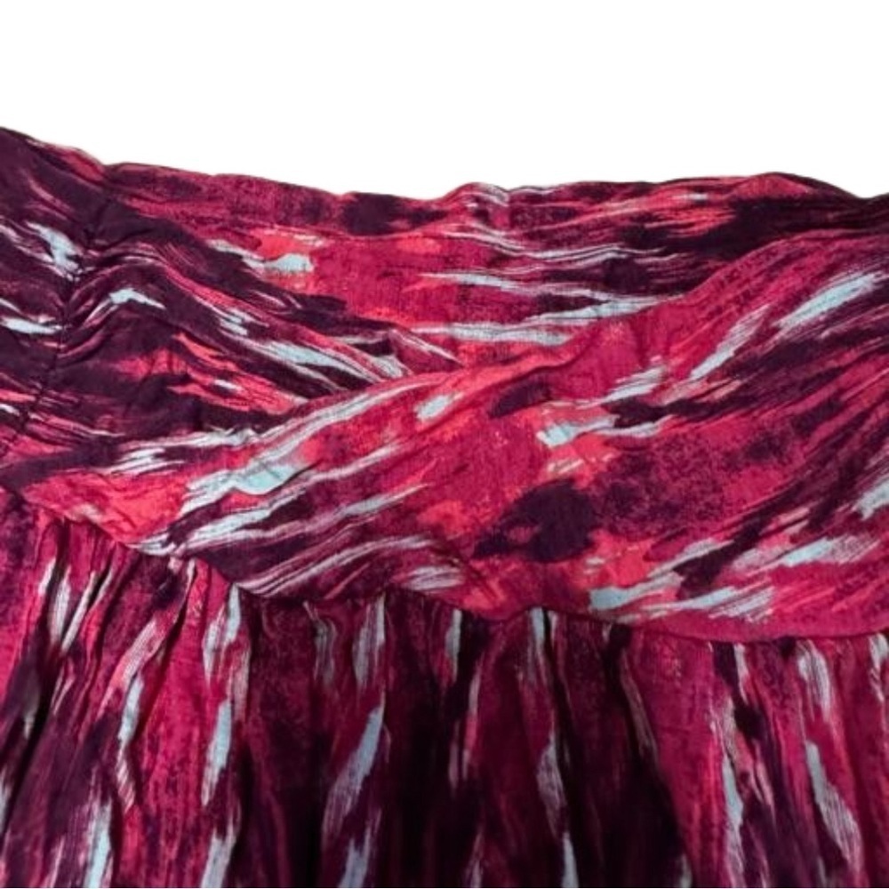 Belle Gray Womens Size XS Red Burgundy Purple Maxi Skirt V front elastic waist - Picture 5 of 12